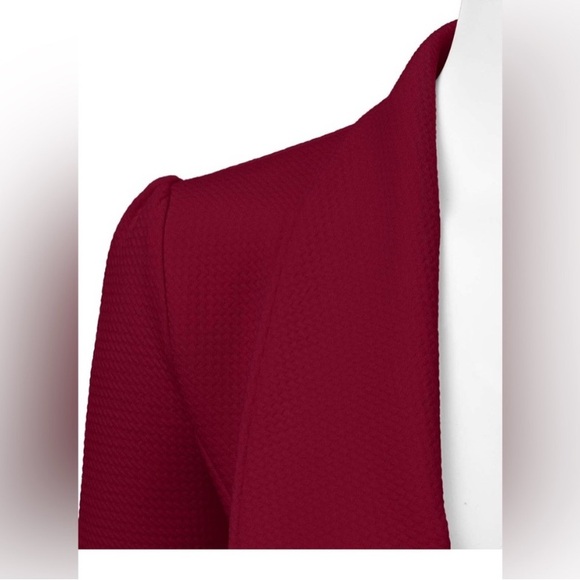 DOUBLJU Classic Draped Open Front Blazer Jackets for Womens with Plus Size - Picture 4 of 5